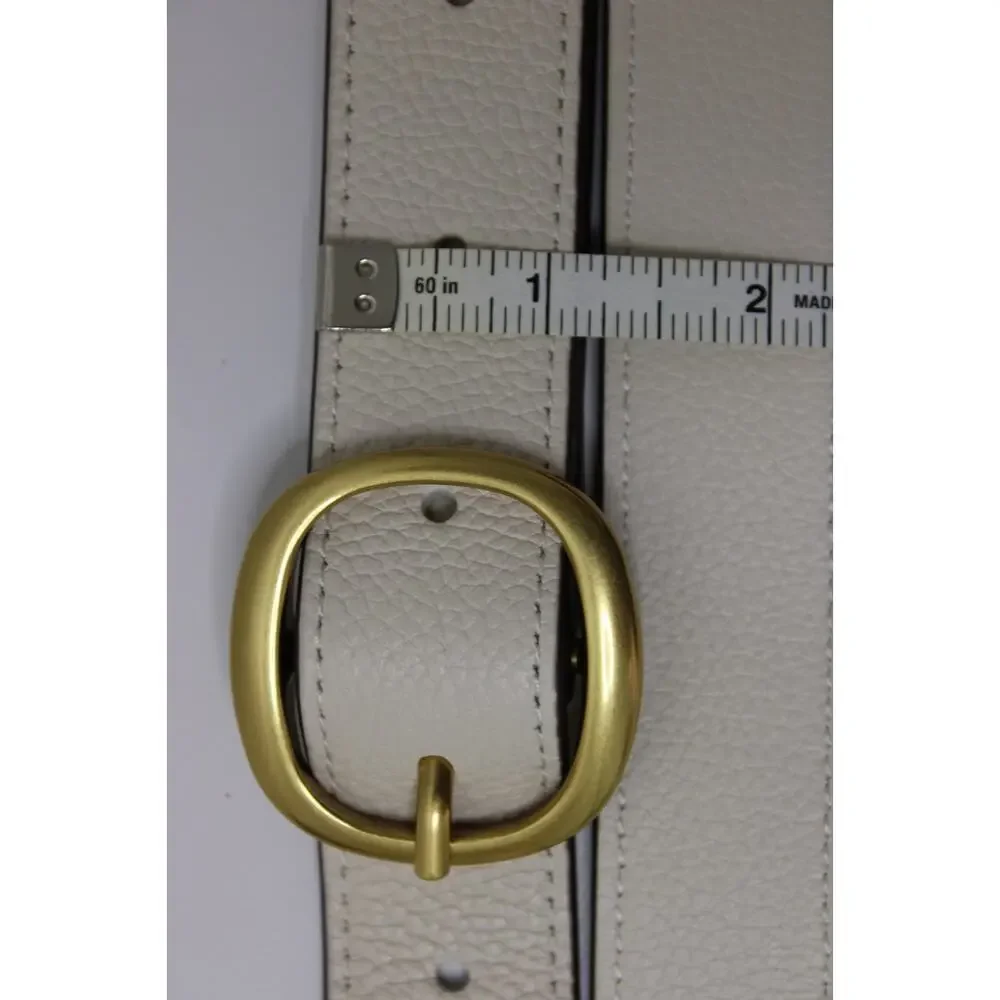 Coach White Ivory Leather Strap with Gold Hardware NEW